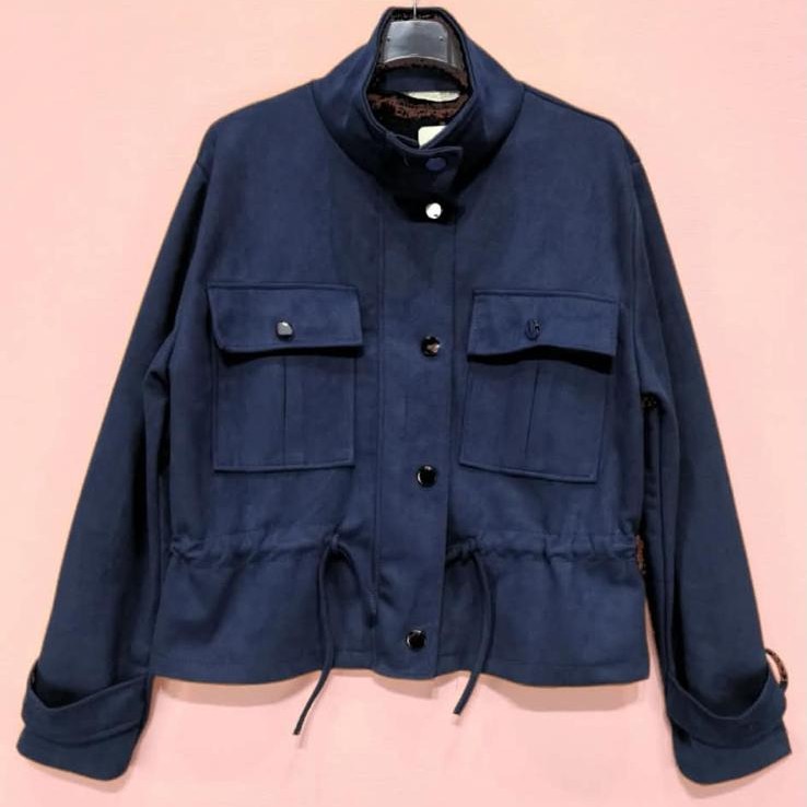 veste courte bombers en suédine