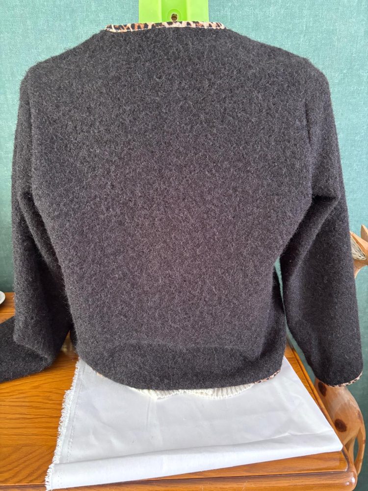 veste droite effet laine chinée beige
