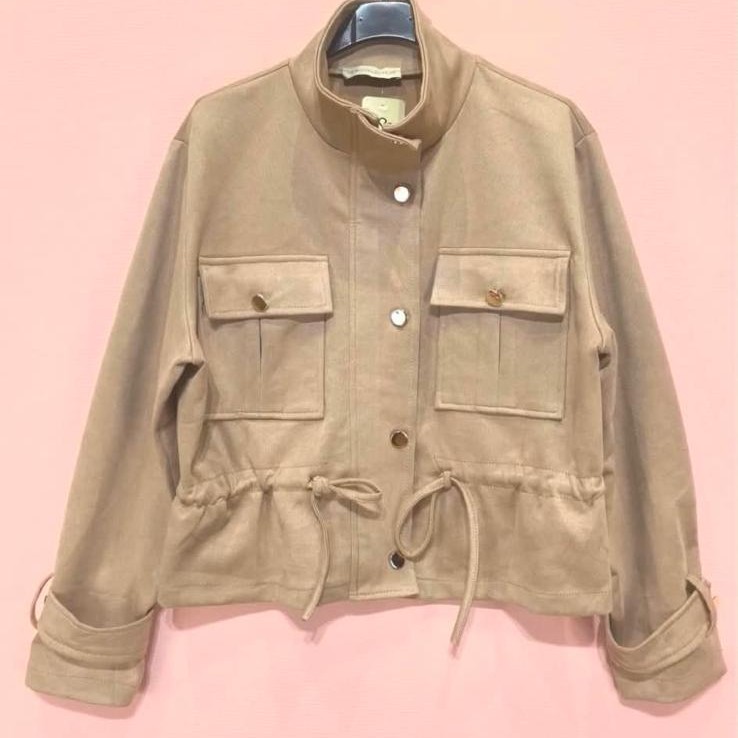 veste courte bombers en suédine